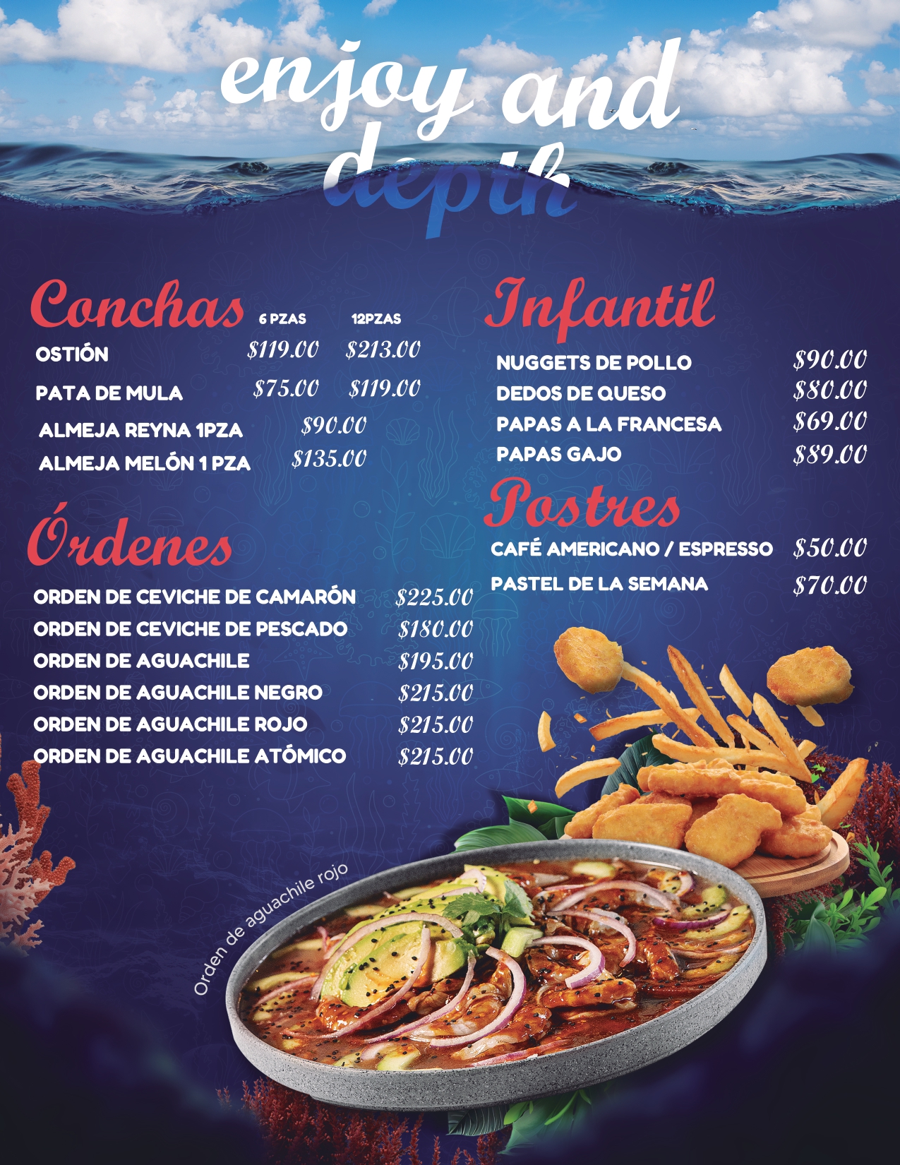 Menú Corallium - Cocteles