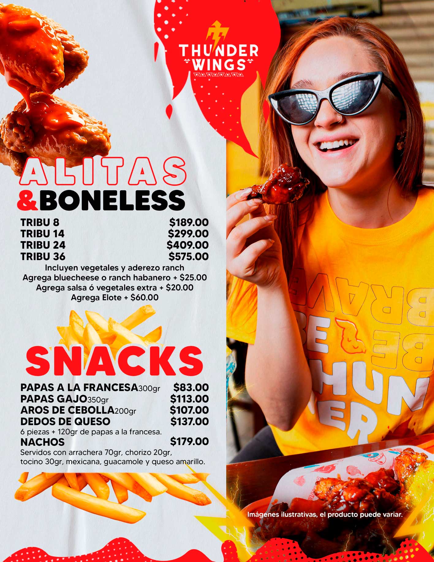 Menú Thunder Wings - Alitas y promociones