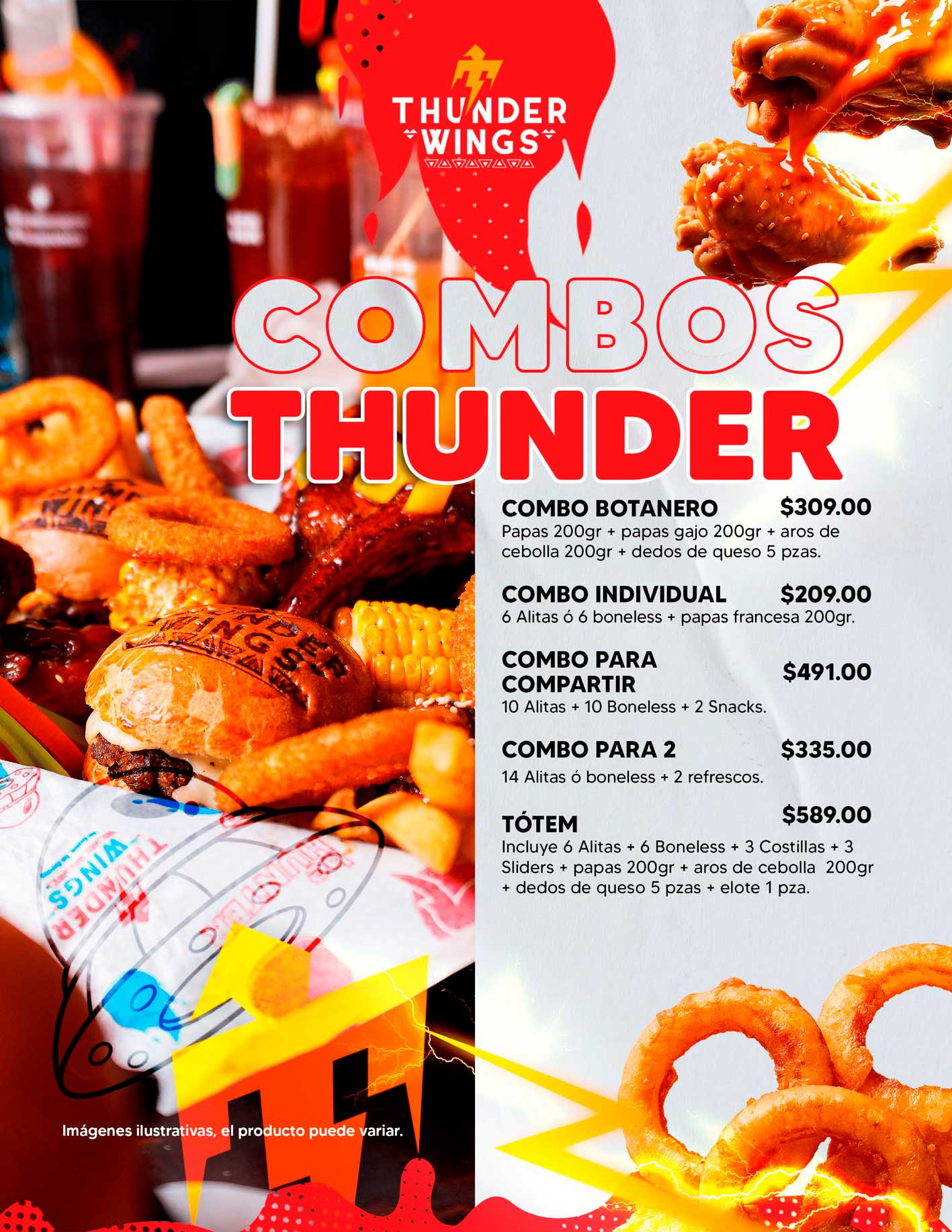 Menú Thunder Wings - Promociones especiales